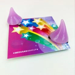 Medusa's Make-Up Devil Horns Hair Clips - Purple