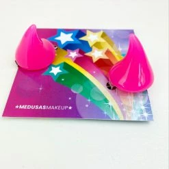 Medusa's Make-Up Accessories Devil Horns Hair Clips - Pink