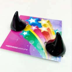 Medusa's Make-Up Devil Horns Hair Clips - Black