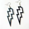 Medusa's Make-Up Accessories Lightning Bolt Earrings - Black