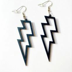 Medusa's Make-Up Accessories Lightning Bolt Earrings - Black