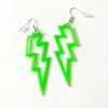 Medusa's Make-Up Lightning Bolt Earrings - Green