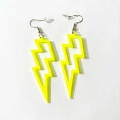 Medusa's Make-Up Lightning Bolt Earrings - Yellow Accessories